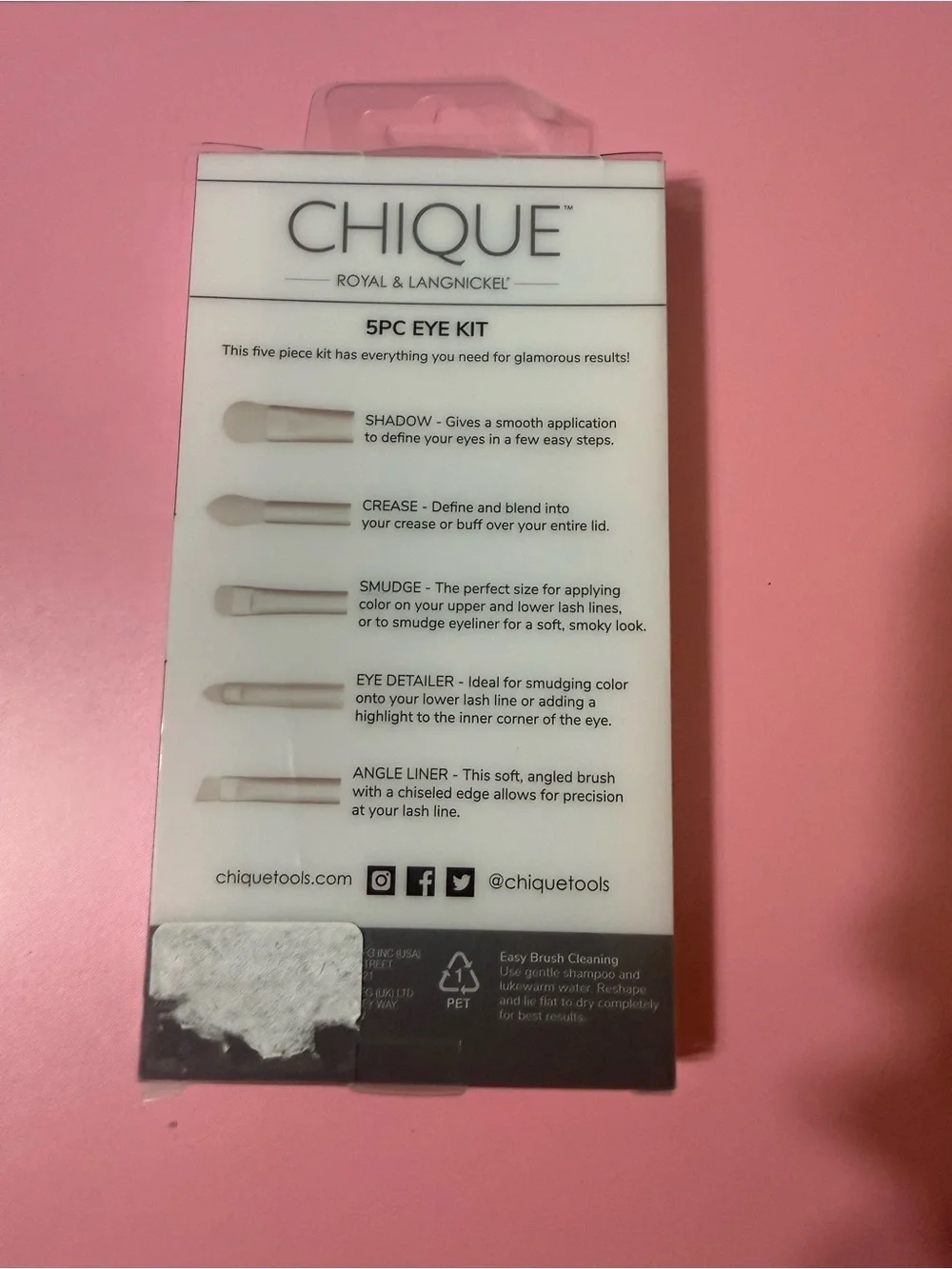 CHIQUE 5PC Eye Brush Kit — Black & Gold
